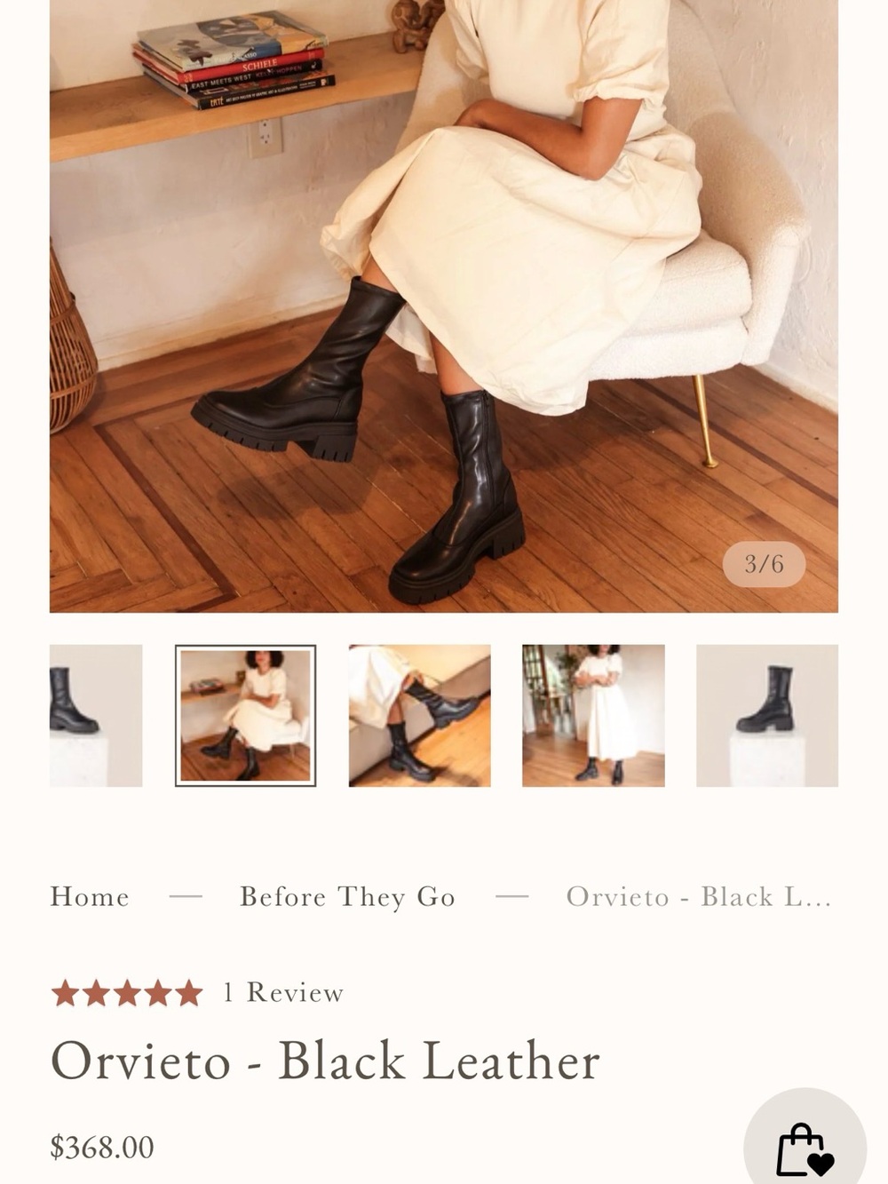 Orvieto Black Leather Chunky Platform Boots